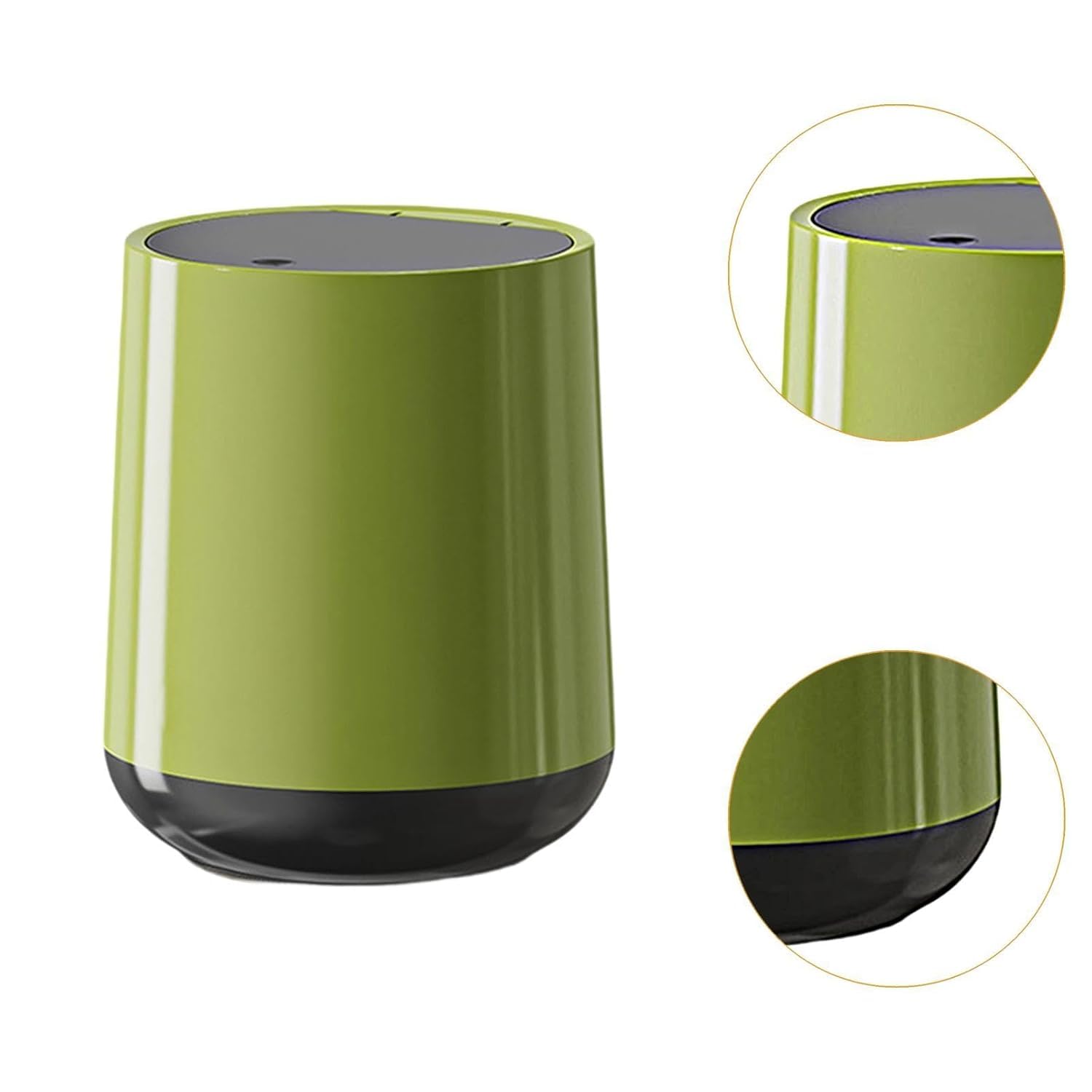 OLDA 4L Mini Countertop Trash Can, Waste Can with Press Type Lid, Countertop Wastebasket, Counter Garbage Lint Bin for Bathroom, Office, Kitchen, Desk, Coffee Table (Green) 4