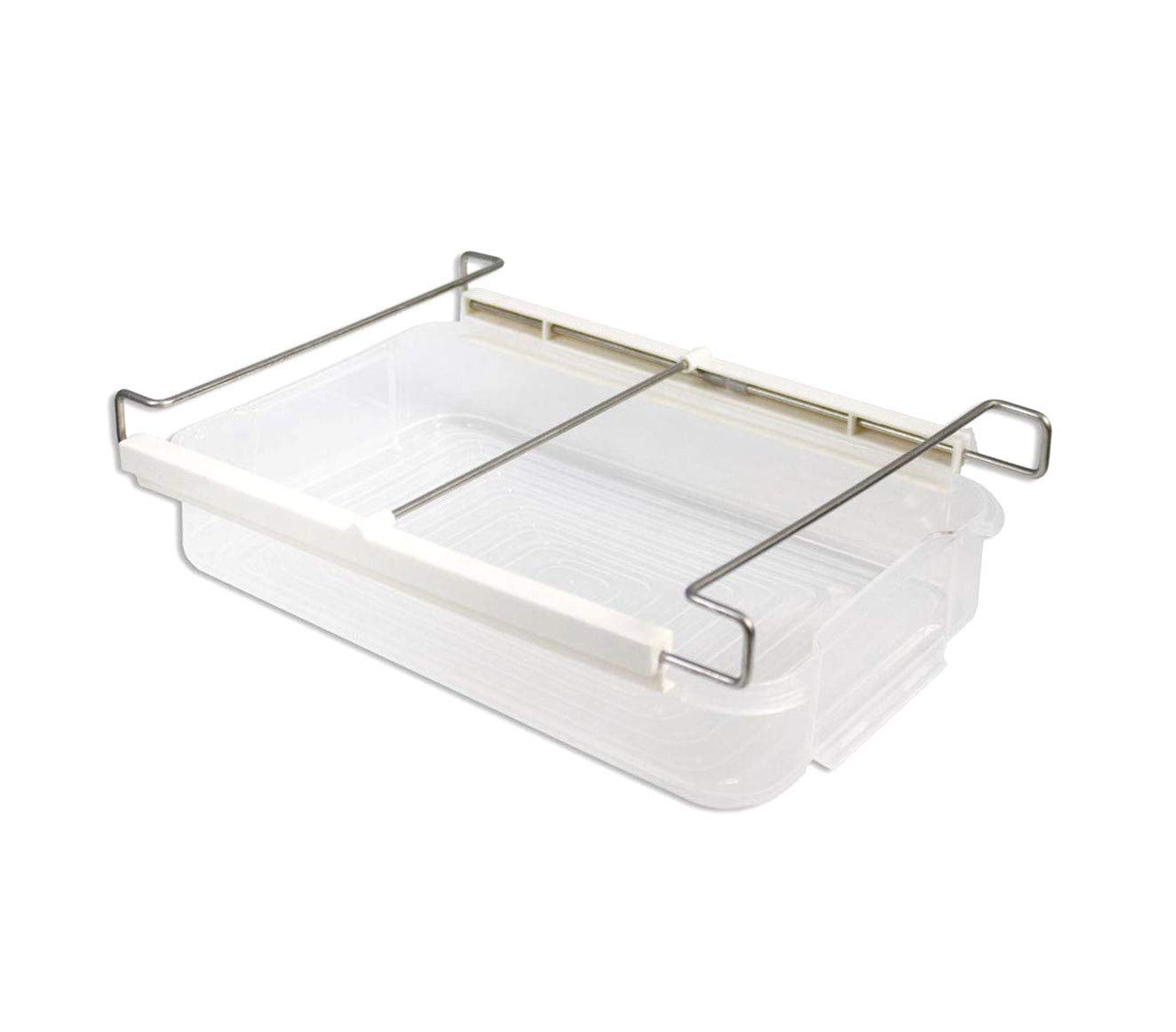 Mediawave Store Organizer Frigo Regolabile 871025 con cassetto Estraibile Trasparente Fridge