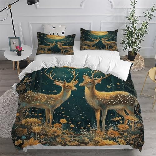 Parure de lit cerf 260x220 microfibre haute densité Full Moon