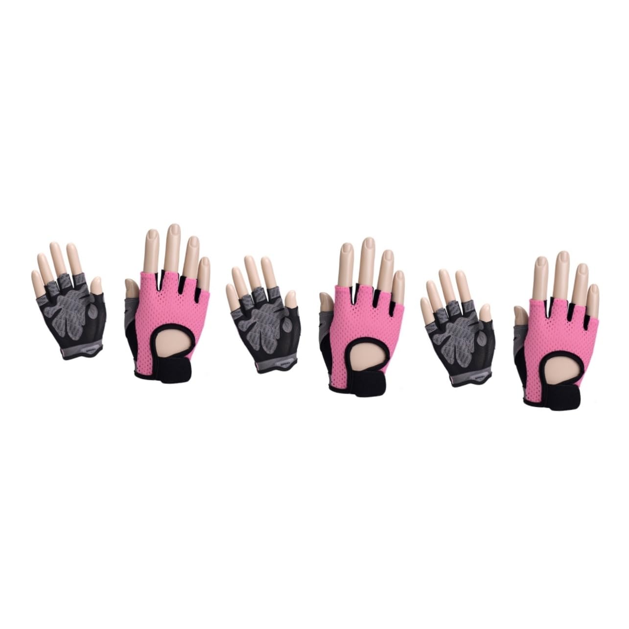 VANZACK 3pezzi Guanti Da Allenamento Donna Guanti Mezze Antiscivolo Per Sollevamento Pesi Palmare Per Fitness Per Esercizi Palestra Rosa Taglia s