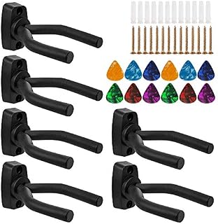 Sgizoku 6 Packs Guitar Wall Mount Hanger Guitar Wall Hangers Hook Bracket Holder Guitar Stand fit Guitars Bass Mandolin Banjo Ukulel