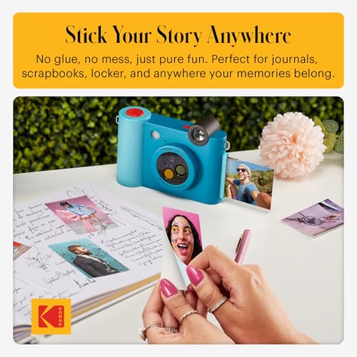 Image of KODAK Smile+ Wireless Digital Instant Print Camera with Effect-Changing Lens, 2x3 inch Sticky-Backed Photo Prints, and Zink Printing Technology, Compatible with iOS and Android Devices - Blue