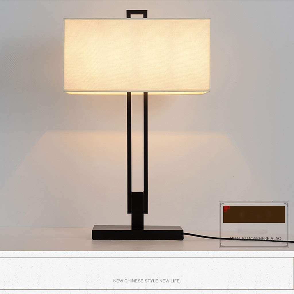Lampy stołowe do sypialni E27*2 Nowoczesna lampka nocna przy łóżku Klosz z tkaniny i metalowa podstawa do pokoju gościnnego Sypialnia Salon Hotel Biała lampa biurkowa 25”