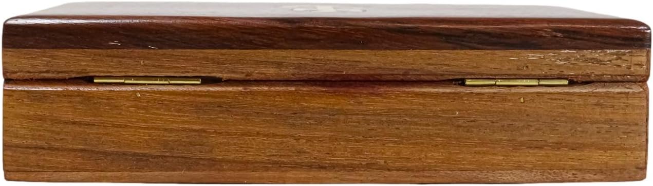 Ebros Gift Vintage Victorian Brass Nautical Marine Pirate Anchor On Decorative Rosewood Wooden Jewelry Box With Hinge And Velvet Liner Interior