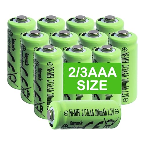 12 Pilas Recargables Ni-MH 2/3AAA 1.2v 100mAh para Luces Sol miniatura 1