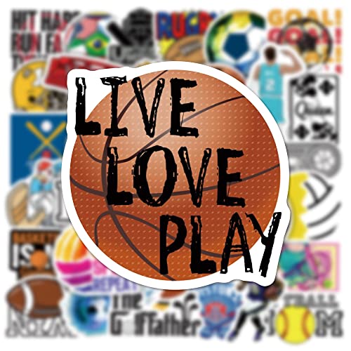 50 Pcs Mixed Ball Stickers for Kids Teens Adults Boys Girls Gift,Stickers Pack for Laptop,Skateboard,Luggage,Car,Bike - Image 2