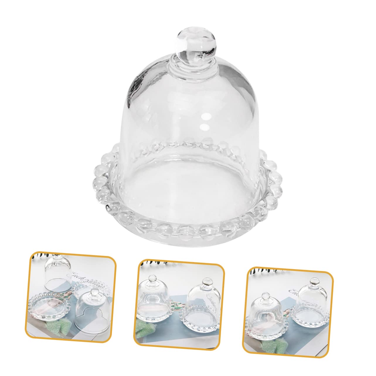 ABOOFAN Lot De 2 Cloches en Verre pour Bougies Plantes Succulentes Guirlandes Lumineuses Photo Gâteau Dessert Décoration