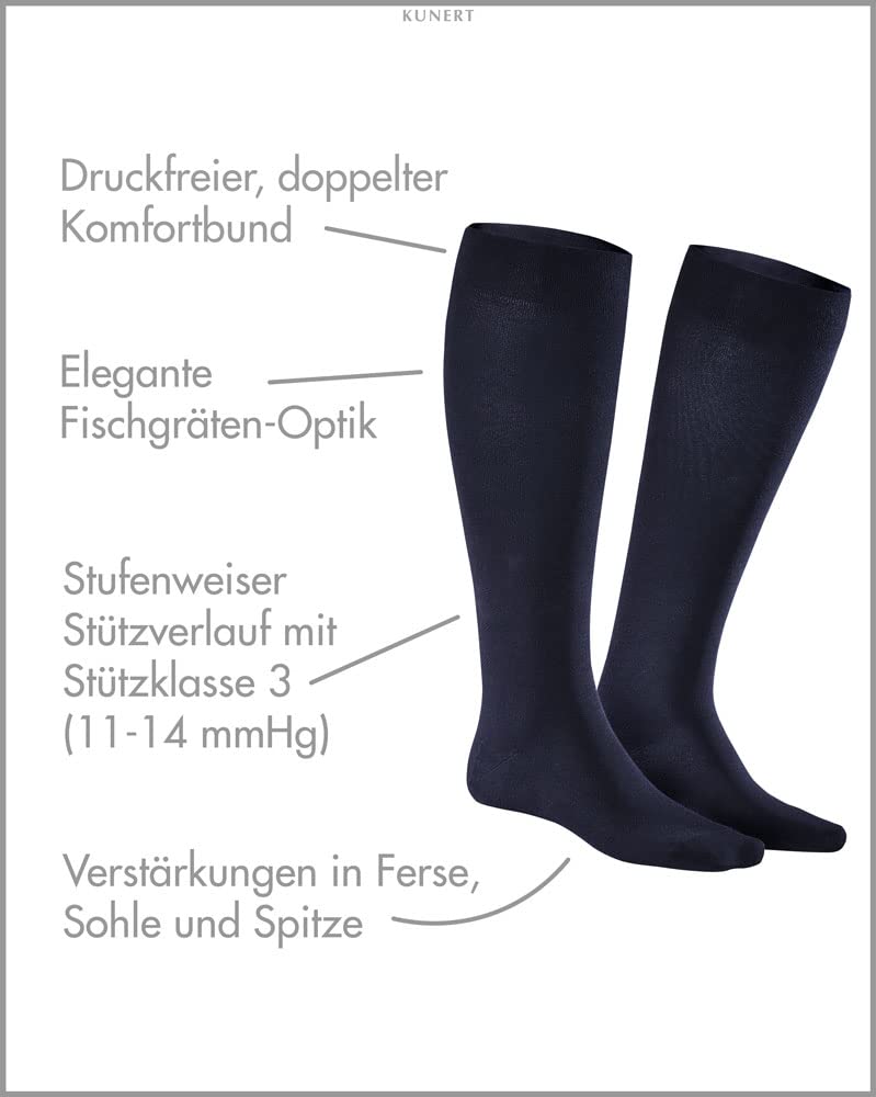 KUNERT Herren Kniestrümpfe Fly&Care Stützklasse III effektive Stützwirkung