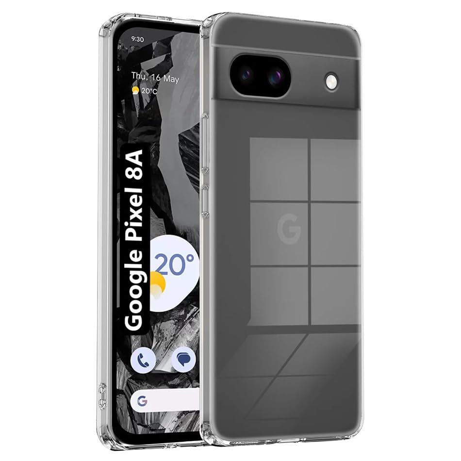 Fashionury Shockproof Crystar Clear Back Case Cover for Google Pixel 8a | Transparent Back Cover | Raised Bumps for Camera & Screen Protection for Google Pixel 8a (B0D5HH8RSJ) Amazon Price History, Amazon Price Tracker