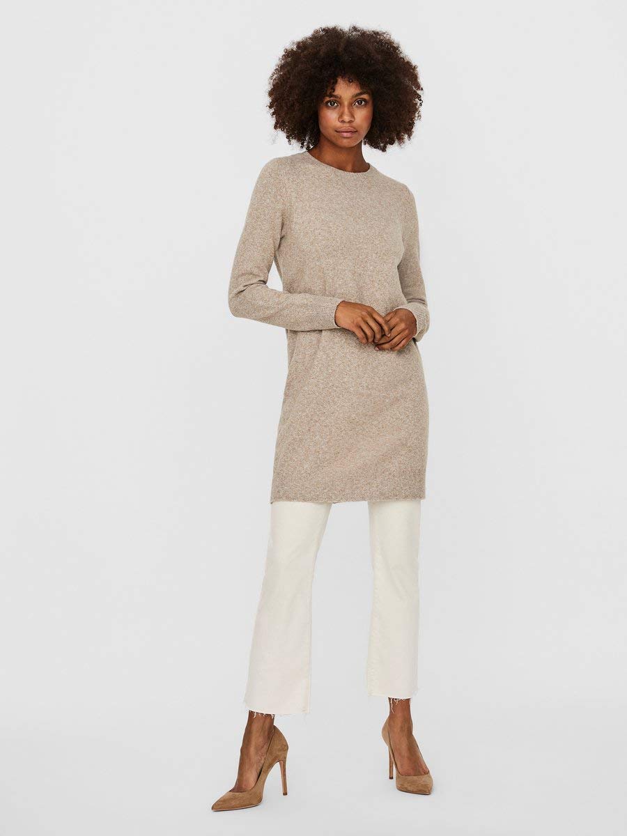 Vero Moda Vmdoffy Ls O-Neck Dress GA Noos Robe Femme