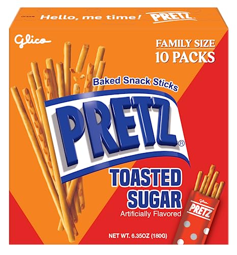 Glico Pretz Tosted Sugar Baked Snack Sticks, 6.35 oz (Pack of 5)