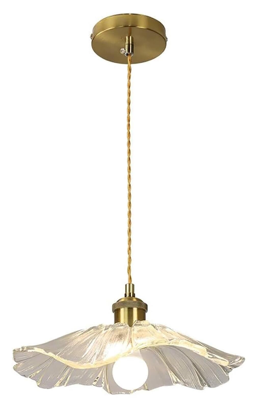 HUAYUSEDF Nordic Lotus Leaf Glass Pendant Lamp Chandelier Hanging Lighting Ceiling Fixture E27 for Kitchen Island Bedroom Dining Room