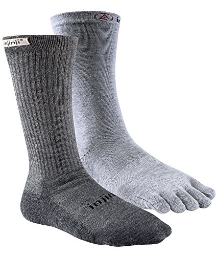 Injinji Women's Liner + Hiker Crew Socks (X-Small/Small, Charcoal)
