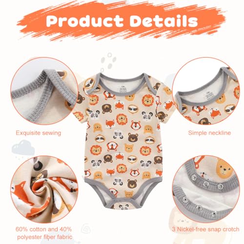 Image of SNOWIE SOFT 5Pcs Set New Born Baby Clothes 0-3 Months with Cotton Long Sleeve Top and Pants, Gloves, Socks, Bear Ear Hat, Infant Clothes 0-3 Months New Born Baby Gifts Shower Gift