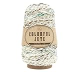 ユザワヤ Yuzawaya Colorful Jute Slub Yarn, 100% Jute, 1 Skein (200g), 306 Yards (280m), Color 9 - World Festa