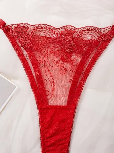 Image of Sexy Floral Embroidered Flower Mesh Underwire Push Up Lingerie Set