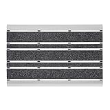 PANA® Aluminium Türmatte (39x60cm) • Fußmatte Außen • Schmutzfangmatte • Fussabtreter mit Nadelfilzeinlagen für den Außenbereich • Floor mat • Farbe: Grau (Filz)
