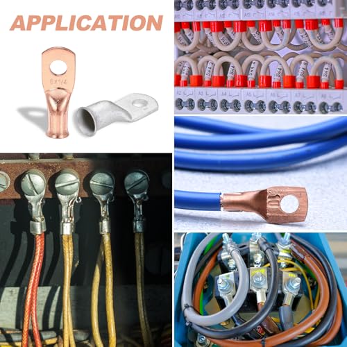 Terminales de anillo 3/0 AWG de cobre con termorretractil sourcing map 6