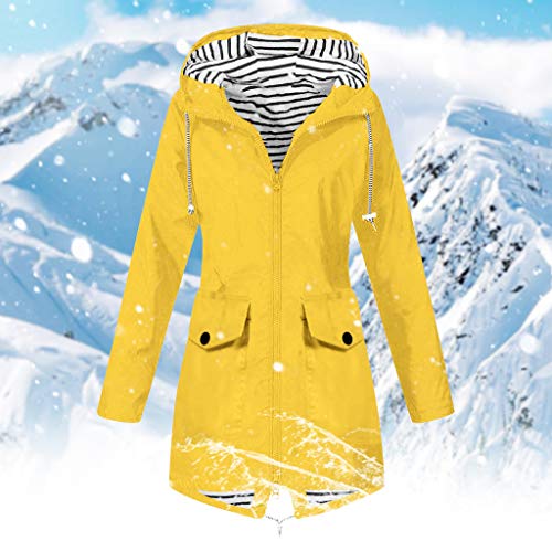 JiXiang Womens Rain Jacket with Hood Zip up Packable Long Trench Coats Drawstring Windbreaker Fall Outdoor Travel Raincoat2