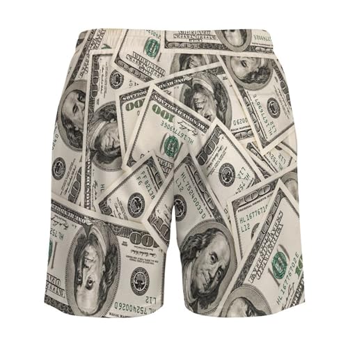 Money American Hundred Dollar Bills Men's Swim Trunk Quick-Dry Shorts with Mesh Lining And Pockets4