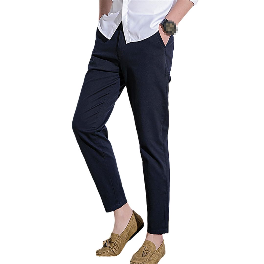 Vogrtcc Pantalones De Hombre Pantalones Rectos De Media Altura Pantalones hasta Los Tobillos