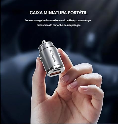 Carregador Veicular Mini USB-C e USB-A - SMS-A99