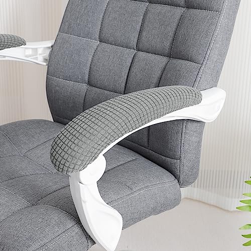 Image of FORCHEER Office Chair Armrest Covers Stretchable Water Resistant Spandex Stretch Jacquard Elastic Band Computer Office Chair Arm Pad Covers Chair Slipcover for Desk Chairs Arm 2P-Light Grey