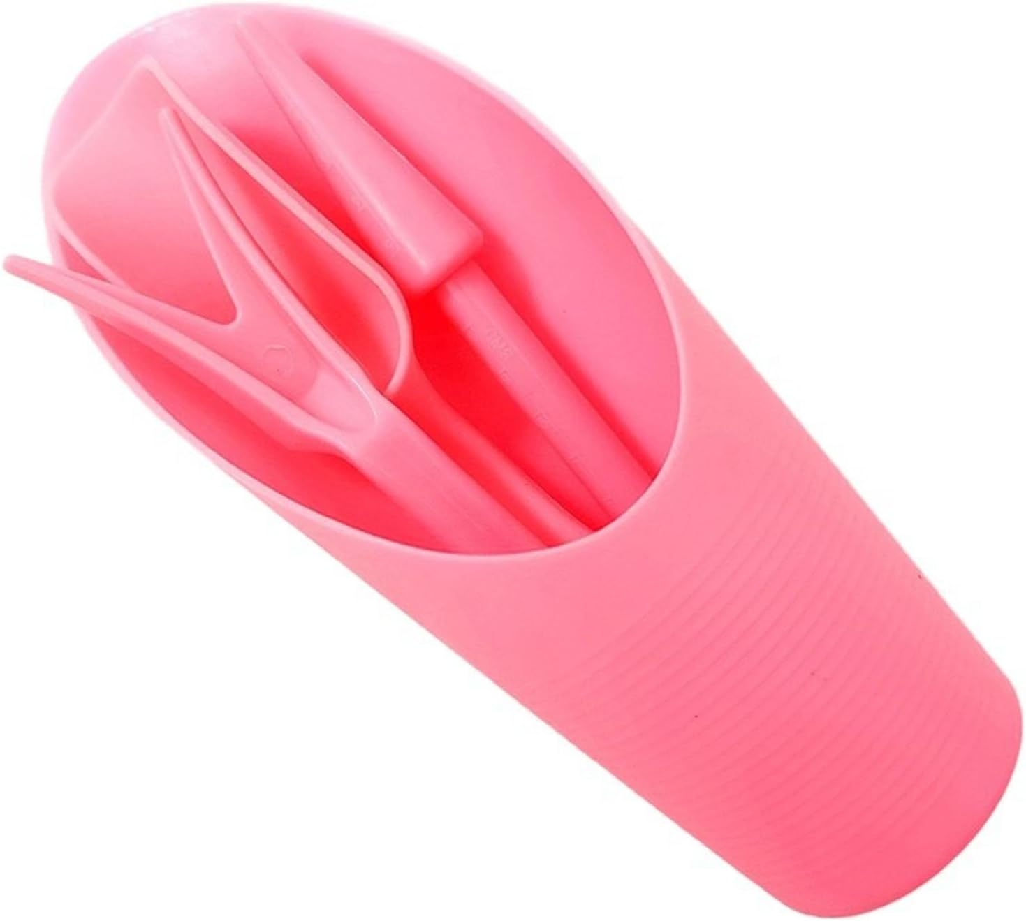 Gardening Transplant Kit with Four Plastic Tools Including Transplanter Fork, Bucket Shovel, Spoon for Planting Succulents and Nursery Care (Pink)