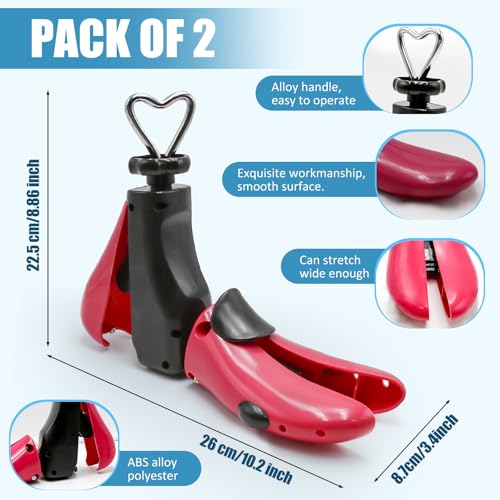 Gebrazy Lot de 2 élargisseurs de chaussures pour homme et femme - Élargisseurs de chaussures pour chaussures trop serrées - Pour homme, femme, baskets, bottines, Rose, S – vue 2