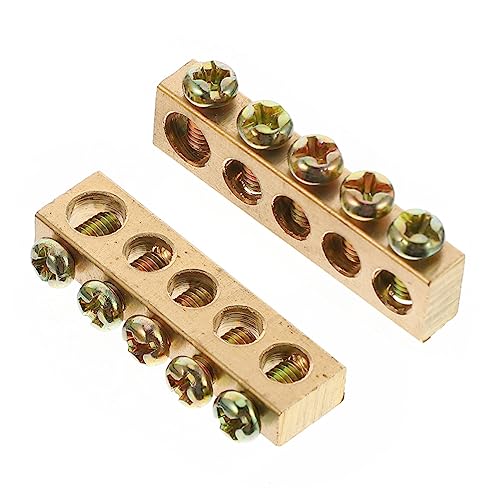 HIAKDOFT 10 Piezas Bloque De Terminales Eléctricos De Orificios Unidades Bloque De Conexión Tierra Barras De Conexión Tierra Eléctrica Para Sistemas De Puesta