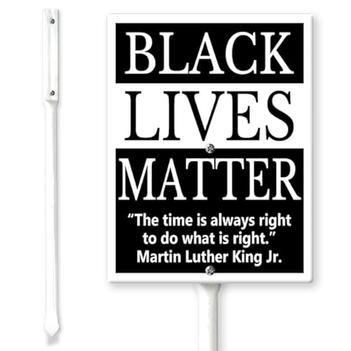 Ymaotrade Black Lives Matter Yard Sign - In This House We Believe Yard Sign with Stakes 8in×12in, Sturdy Aluminum Yard Signs, Black We Believe Yard Garden Sign Farmhouse Mailbox Decor