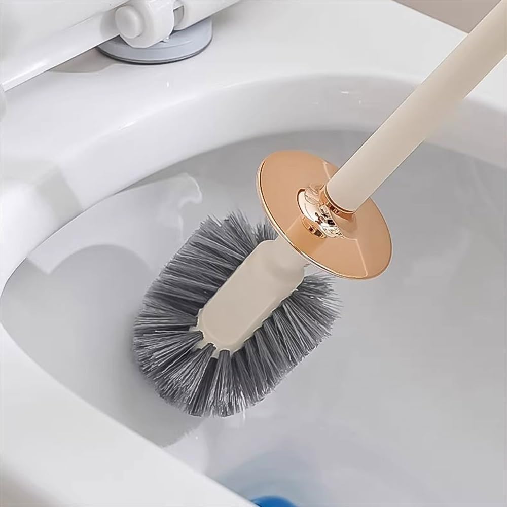 Szczotka WC i Uchwyt Szczotki półkuliste Zestaw szczotek toaletowych do montażu na ścianie i podłodze Plastikowa szczotka do toalety z długą rączką Szczotka do głębokiego czyszczenia