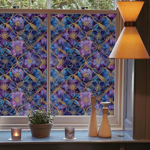 Vinilo decorativo de ventana azul púrpura de 40x300 cm miniatura 3