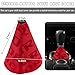 povtii Car Shift Boot Cover, Waterproof Canvas Fabric Manual Automatic Shift Knob Boot Dust Cover, Gear Gaiter Cover Auto Shift Boot Sleeve Protector, Universal Car Accessories (Red)
