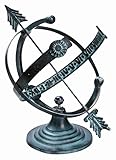 Rome 1332 Aluminum Armillary Sundial, Cast Aluminum with Brown Finish