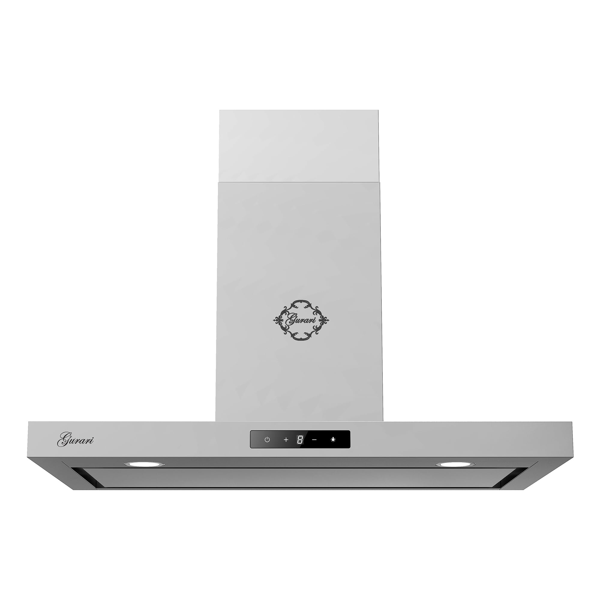 GURARI Wandhaube CH 5001+ Umluft, Edelstahl Dunstabzugshaube 90 cm | 1000 m³/h Leistung | Randabsaugung | Touch-Sensorsteuerung | Abzugshaube mit flexiblem Abluft- und Umluftbetrieb