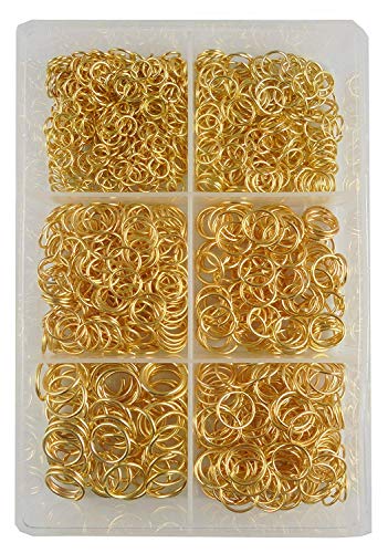 Image of eshoppee Jewellery Making Material Fitting Kit Includes unsolded unsoldered Jump Ring, Lobster Claps,Keel, Kunda, Necklace End Locking, Earring, Ring