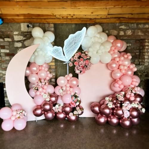 Image of Light Pink Balloons, 60Pcs 12in Pink and White Balloons | Latex Balloons for Girls Birthday Wedding Bridal Shower Decorations