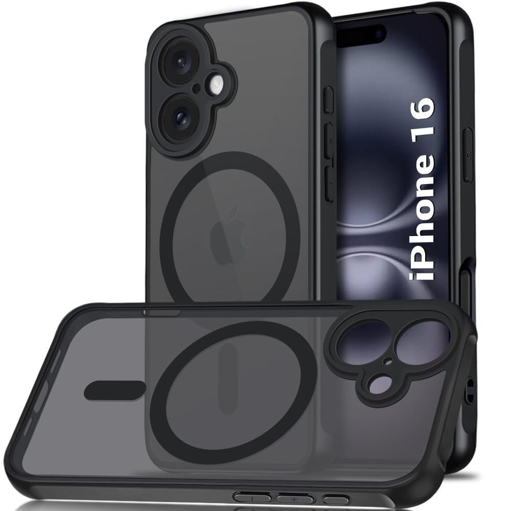 TheGiftKart Hybrid Matte Frosted Translucent Back Cover Case for iPhone 16 Compatible with MagSafe | ShockProof Design | Camera Protection Module | Hard Back Case for iPhone 16 (PC & TPU, Frost Black) (B0DF5RK7C3) Amazon Price History, Amazon Price Tracker