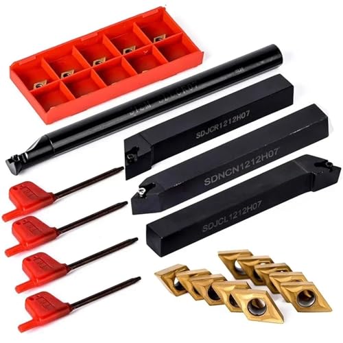 4x Portaherramientas Torneado 12mm con 10 Insertos Carburo miniatura 1