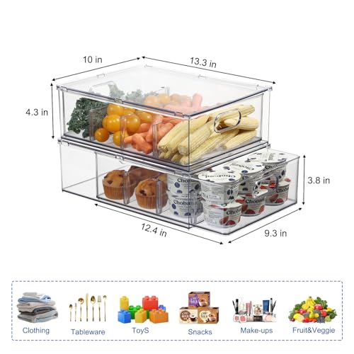Bronkeeper Fridge Organizers and Storage Pull Out Drawer, 2 Large by Bronkeeper - Used condition - Image 2