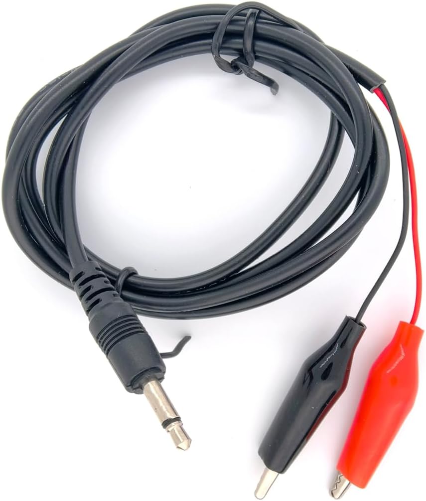 - 3.5mm Mono Audio Plug to Alligator Crocodile Clips Cable for Experiment Test Education(Pack of 2)