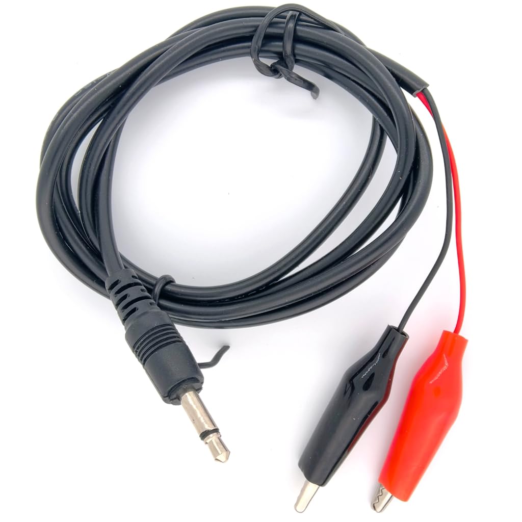 3.5mm Mono Audio Plug to Alligator Crocodile Clips Cable, Pack of 2