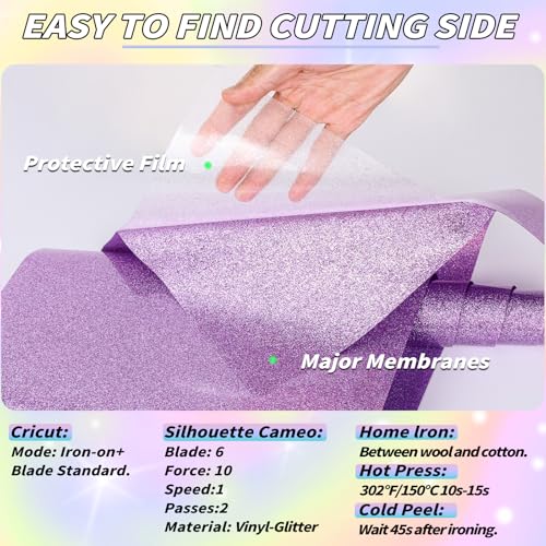 Image of 30 Pack Glitter HTV Vinyl 12 inch x 3FT Heat Transfer Iron On Vinyl Bundle