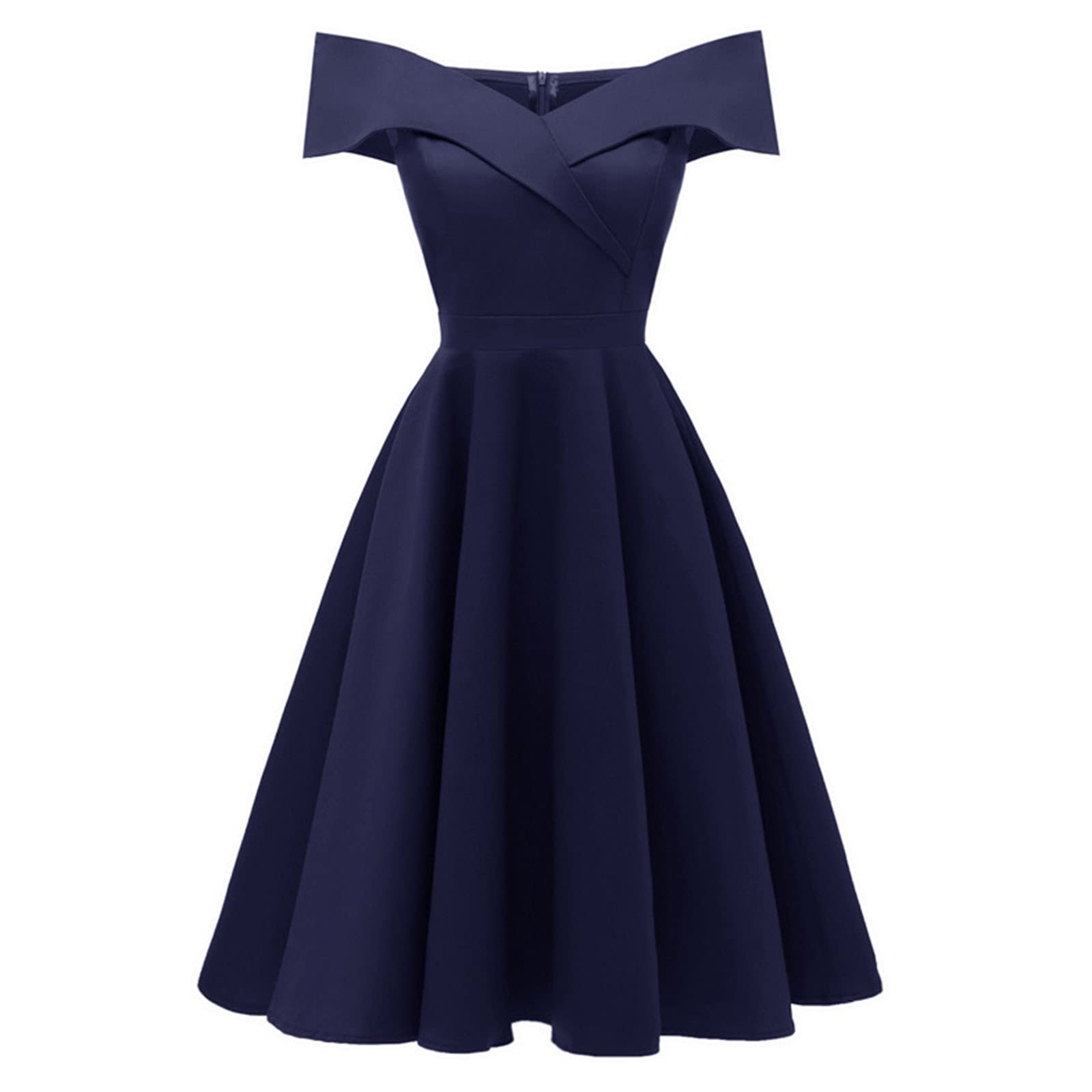 Abendkleider Elegant Für Hochzeit Kleid Hochzeitsgast Damen Schulterfrei Cocktailkleid A Linie Abschlusskleid Frauen Abendkleid Festlich Ballkleid Kleider Off Shoulder Sommerkleid Faltenkleid