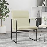 Runheo Loungesessel Creme 55x64x80 cm, Kunstleder, gepolstert, robuster Metallrahmen, bequemes Sitzerlebnis, ideal für Wohnzimmer, Schlafzimmer, Leseecke