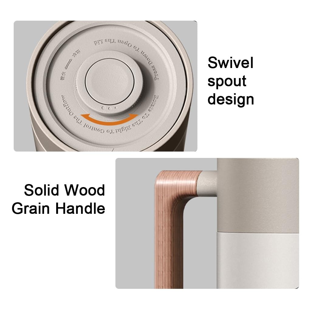Caraffa termica da 800 ml, teiera termica con rivestimento in ceramica, thermos sottovuoto a doppia parete, filtro rimovibile in acciaio inox per bevande calde o fredde