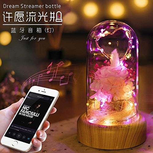 Preisvergleich Produktbild Nettorote kreative Wunschausläufer bluetooth Stereonachtlicht-ewige Blumenmusik-Tischlampentraum-Geburtst... Dame