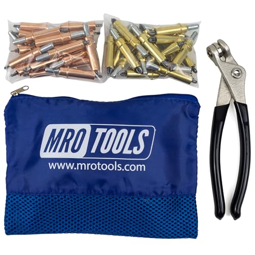 20 1/8 & 20 3/16 Standard Cleco Sheet Metal Fasteners + Cleco Pliers w/Carry Bag (K4S40-1)