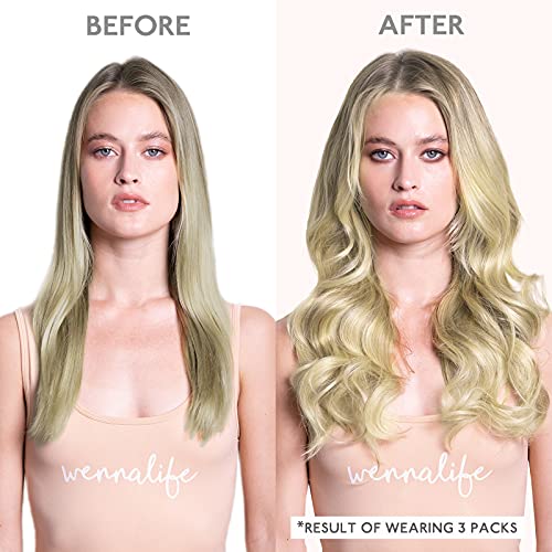 Image of WENNALIFE Tape in Hair Extensions Human Hair, 20pcs 18 inch 50g Ash Blonde to Golden Blonde and Platinum Blonde Remy Tape Hair Extensions Real Human Hair Tape Extensions Coloured Hair Extensions
